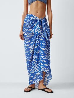 John Lewis Malay Ikat Sarong, Blue, Blue