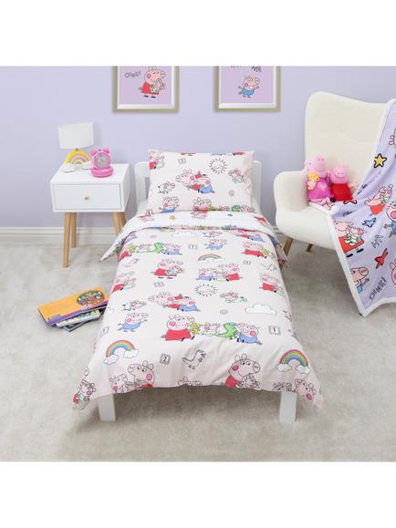 Peppa Pig Reversible Duvet Cover & Pillowcase Set, Cotbed, Multi