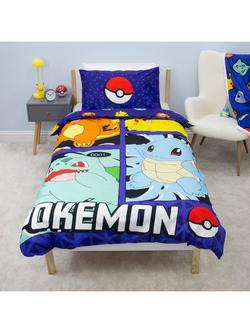 Pokémon Reversible Duvet Cover & Pillowcase Set, Single, Multi