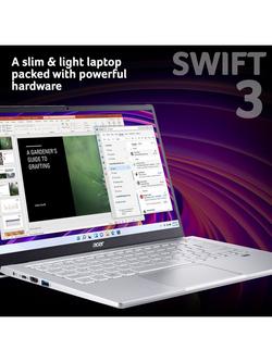 Acer Swift 3 Laptop, AMD Ryzen 5 Processor, 16GB RAM, 512GB SSD, 14" Full HD, Silver - view 2, Silver