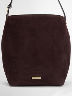 Barbour Cedar Suede Bucket Bag - view 2, Dark Brown