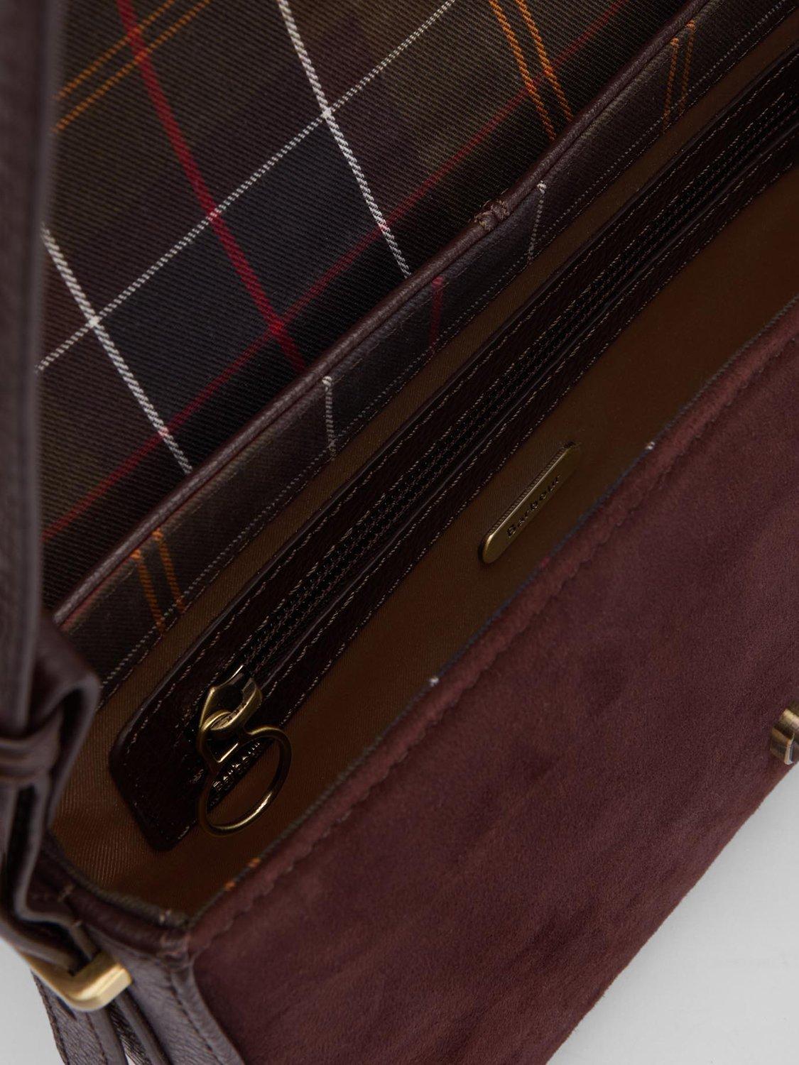 Product image 4 of 8, which shows Barbour Rosa Suede & Leather Crossbody Bag, Dark Brown