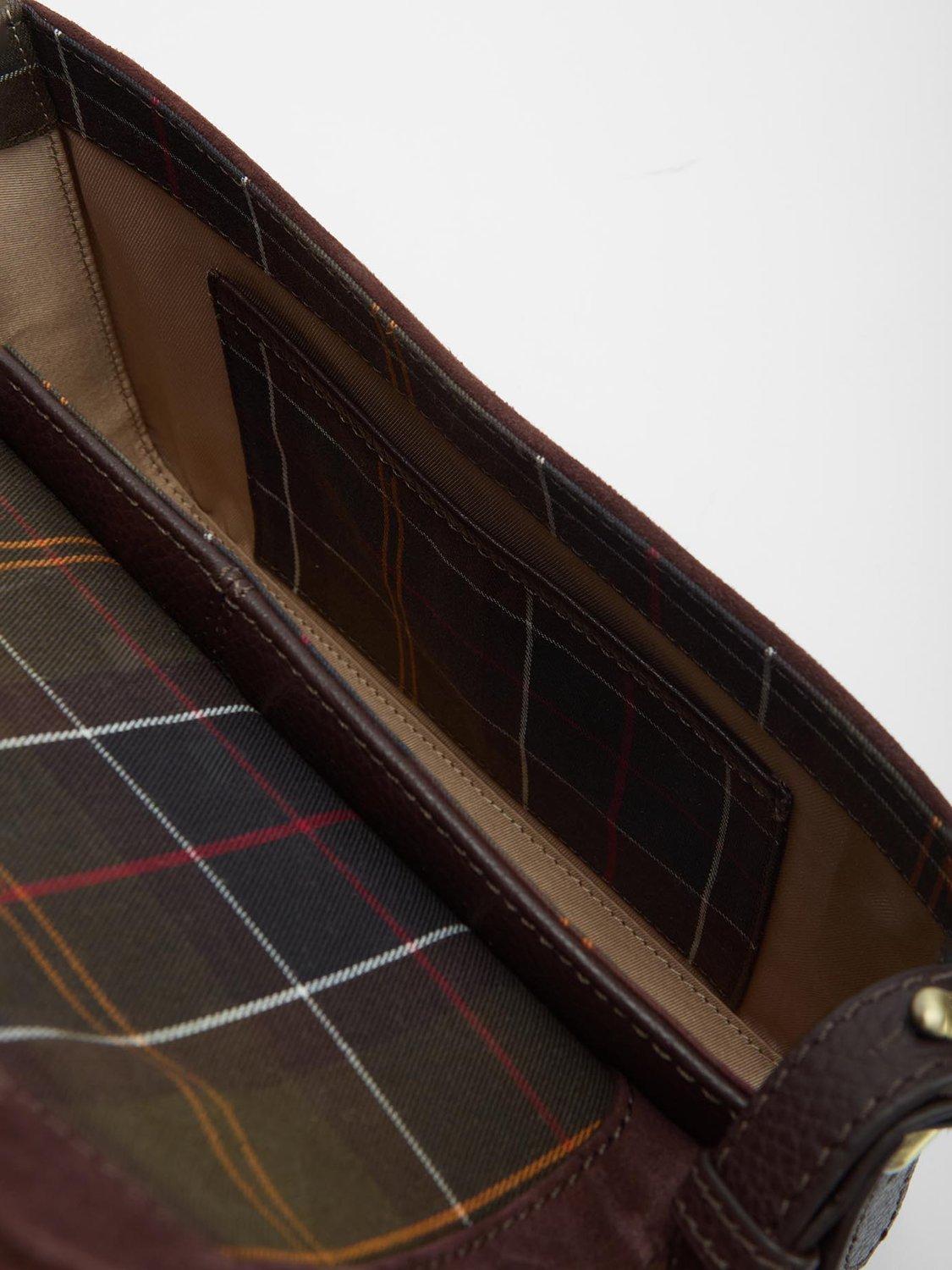 Product image 6 of 8, which shows Barbour Rosa Suede & Leather Crossbody Bag, Dark Brown