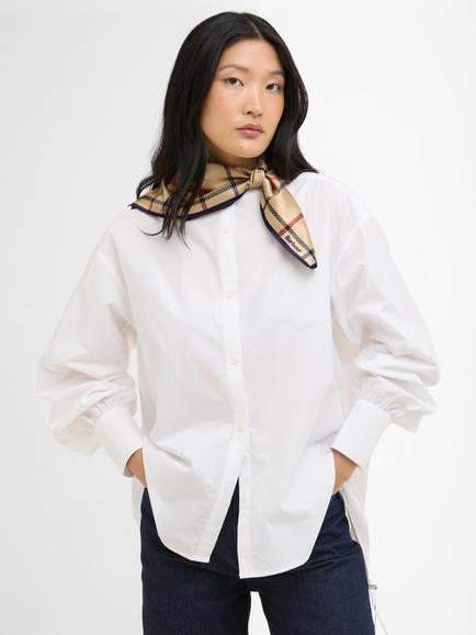 Barbour Mackworth Tartan Scarf, Beige Tattersall - view 2, Beige Tattersall