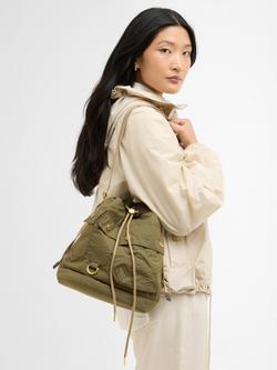 Barbour Mia Drawstring Tote Bag, Dusky Green - view 2, Dusky Green