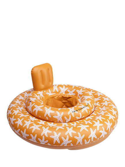 Swim Essentials Baby Sea Star Print Inflatable Float, Soft Orange, Multi
