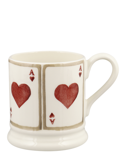 Emma Bridgewater Ace of Hearts Half Pint Earthenware Mug, 300ml, Multi