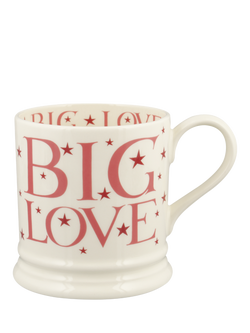 Emma Bridgewater Big Love Earthenware Mug, 470ml, Pink, Multi