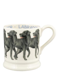 Emma Bridgewater Black Labrador Half Pint Earthenware Mug, 300ml, Multi