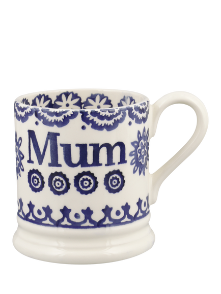 Emma Bridgewater Blue Hen 'Mum' Half Pint Earthenware Mug, 300ml, Multi