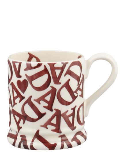 Emma Bridgewater DAD Half Pint Earthenware Mug, 300ml, Red, Multi
