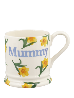 Emma Bridgewater Windblown Daffodils 'Mummy' Half Pint Earthenware Mug, 300ml, Multi