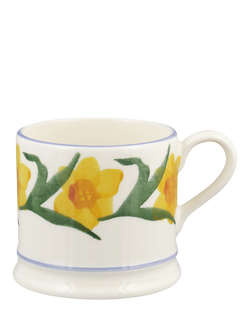 Emma Bridgewater Windblown Daffodils Half Pint Earthenware Mug, 300ml, Multi