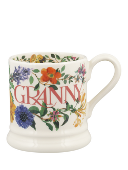 Emma Bridgewater Garden Flowers 'Granny' Half Pint Earthenware Mug, 300ml, Multi