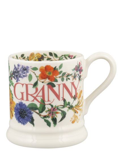 Emma Bridgewater Garden Flowers 'Granny' Half Pint Earthenware Mug, 300ml, Multi