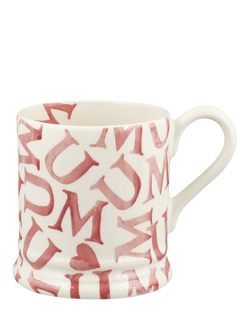 Emma Bridgewater MUM Half Pint Earthenware Mug, 300ml, Pink, Multi