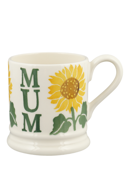 Emma Bridgewater Sunflower 'Mum' Half Pint Earthenware Mug, 300ml, Multi