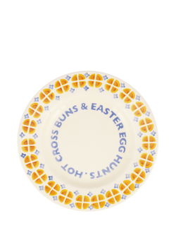 Emma Bridgewater Hot Cross Buns Earthenware Side Plate, 22cm, Multi, Hot Cross Bun