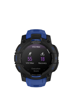 Garmin Instinct 3 Rugged GPS Smartwatch, 45mm - view 2, Black Bolt Blue Band