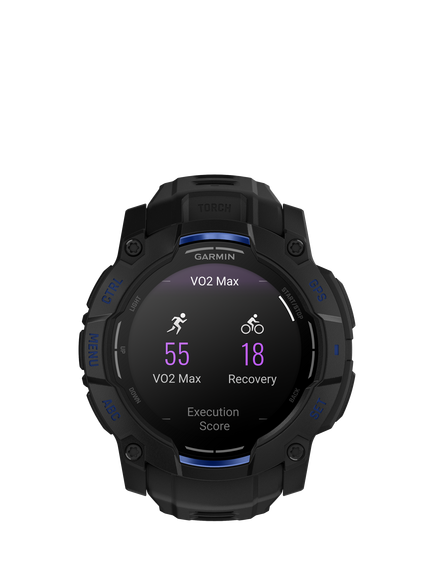 Garmin Instinct 3 Rugged GPS Smartwatch, 45mm, Black With Black/Bolt Blue Band