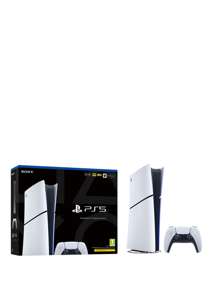PlayStation 5 Digital Edition (Model Group - Slim) 825GB Console with DualSense Controller - view 2, White