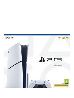 PlayStation 5 (Model Group - Slim) Console with DualSense Controller - view 2, White