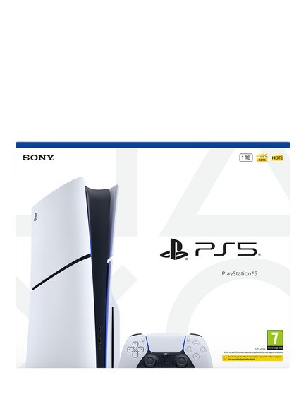 PlayStation 5 (Model Group - Slim) Console with DualSense Controller - view 2, White