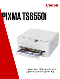 Canon PIXMA TS6550i Wireless Wi-Fi Colour 3-in-1 Inkjet Photo Printer, White - view 2, White