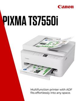 Canon PIXMA TS7550i Wireless Wi-Fi Colour 3-in-1 Inkjet Photo Printer, White - view 2, White