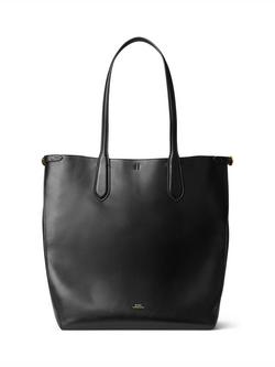Polo Ralph Lauren Bellport Leather North South Tote Bag, Black