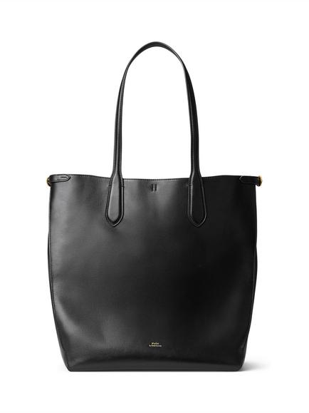 Polo Ralph Lauren Bellport Leather North South Tote Bag, Black