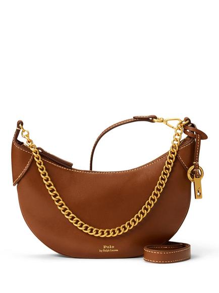 Polo Ralph Lauren ID Mini Leather Crossbody Saddle Bag, Cuoio