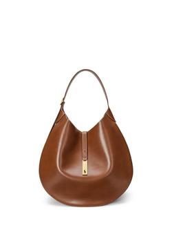 Polo Ralph Lauren ID Medium Leather Shoulder Bag, Cuoio, Cuoio
