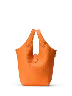 Polo Ralph Lauren Polo Play Small Leather Crossbody Tote Bag - view 2, Orange Peel