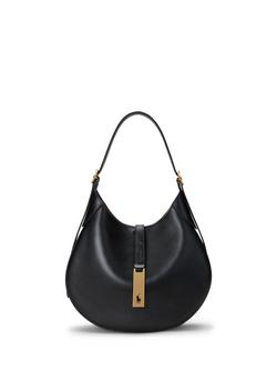 Polo Ralph Lauren Polo ID Small Leather Shoulder Bag, Black