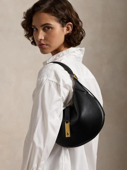 Polo Ralph Lauren Polo ID Small Leather Shoulder Bag - view 2, Black