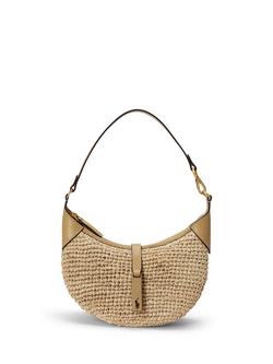 Polo Ralph Lauren Polo ID Raffia Mini Shoulder Bag, Natural/Cashmere, Natural/Cashmere