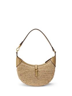 Polo Ralph Lauren Polo ID Raffia Mini Shoulder Bag, Natural/Cashmere - view 2, Natural/Cashmere