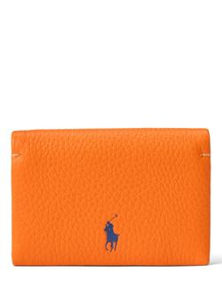 Ralph Lauren Polo Play Leather Snap Card Case, Orange Peel