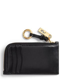 Ralph Lauren Polo ID Leather Zip Card Case - view 2, Black