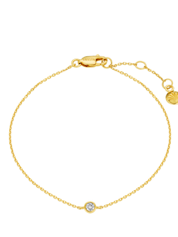 Orelia Fine Chain Crystal Bracelet, Pale Gold, Pale Gold