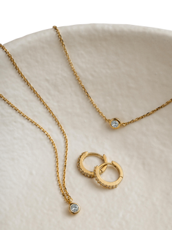 Orelia Fine Chain Crystal Bracelet, Pale Gold - view 2, Pale Gold