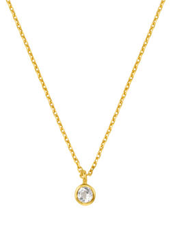 Orelia Fine Chain Crystal Pendant, Pale Gold, Pale Gold