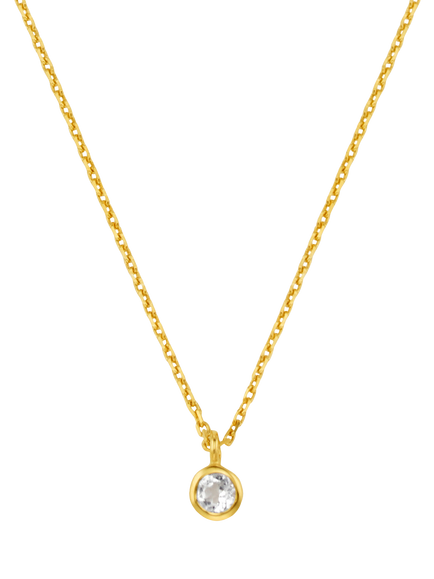 Orelia Fine Chain Crystal Pendant, Pale Gold, Pale Gold