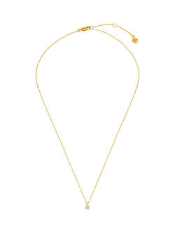 Orelia Fine Chain Crystal Pendant, Pale Gold - view 2, Pale Gold