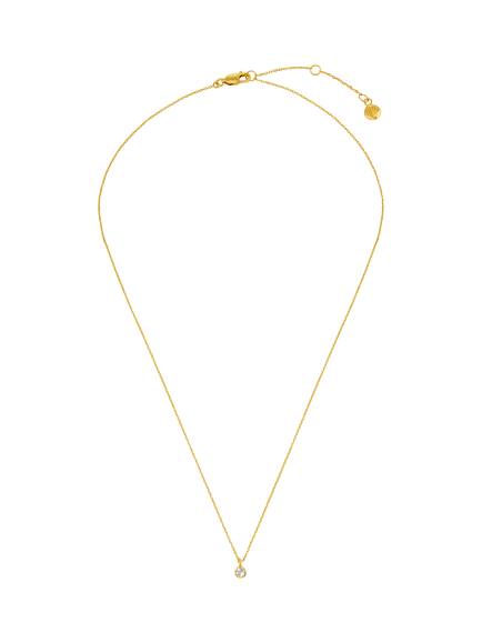 Orelia Fine Chain Crystal Pendant, Pale Gold - view 2, Pale Gold