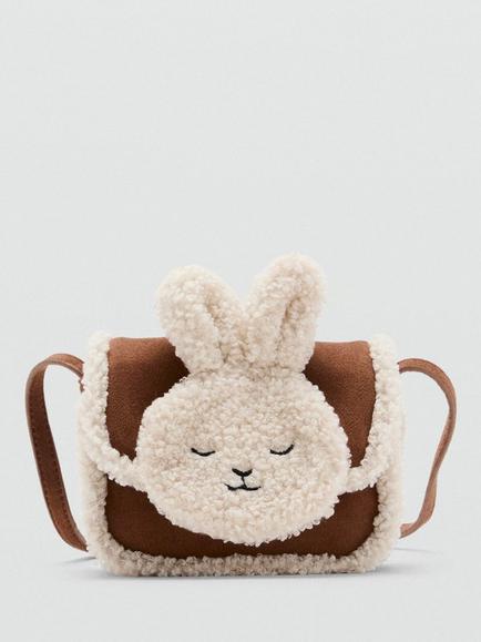 Mango Kids' Anna Bunny Crossbody Bag, Medium Brown, Medium Brown