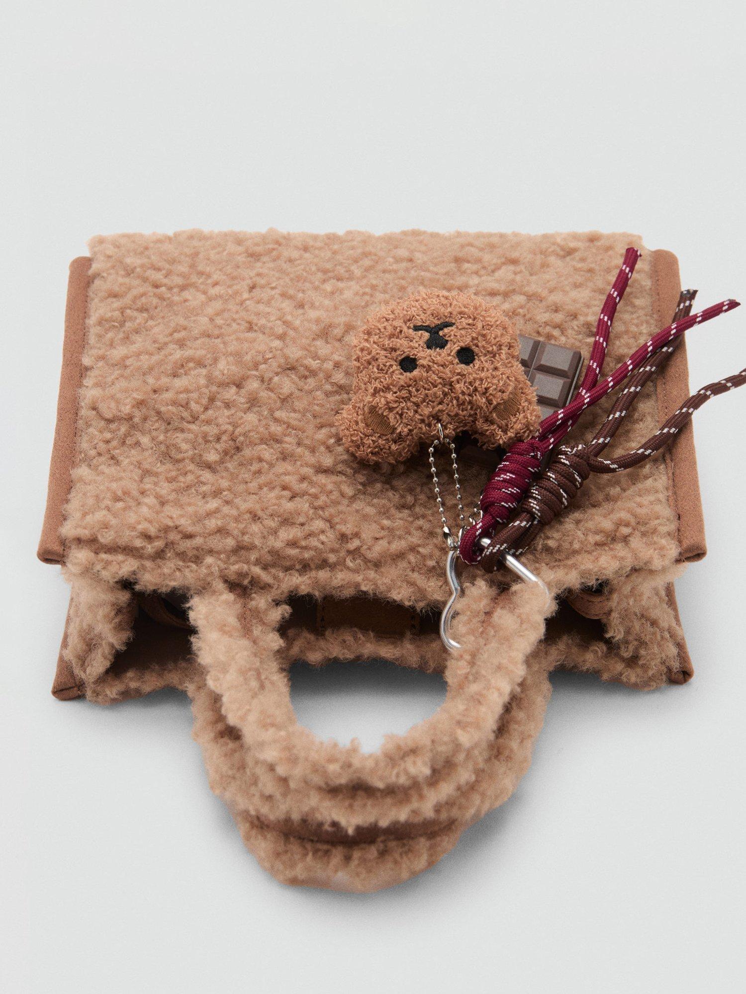 Product image 5 of 5, which shows Mango Carol Textured Tote Bag, Medium Brown