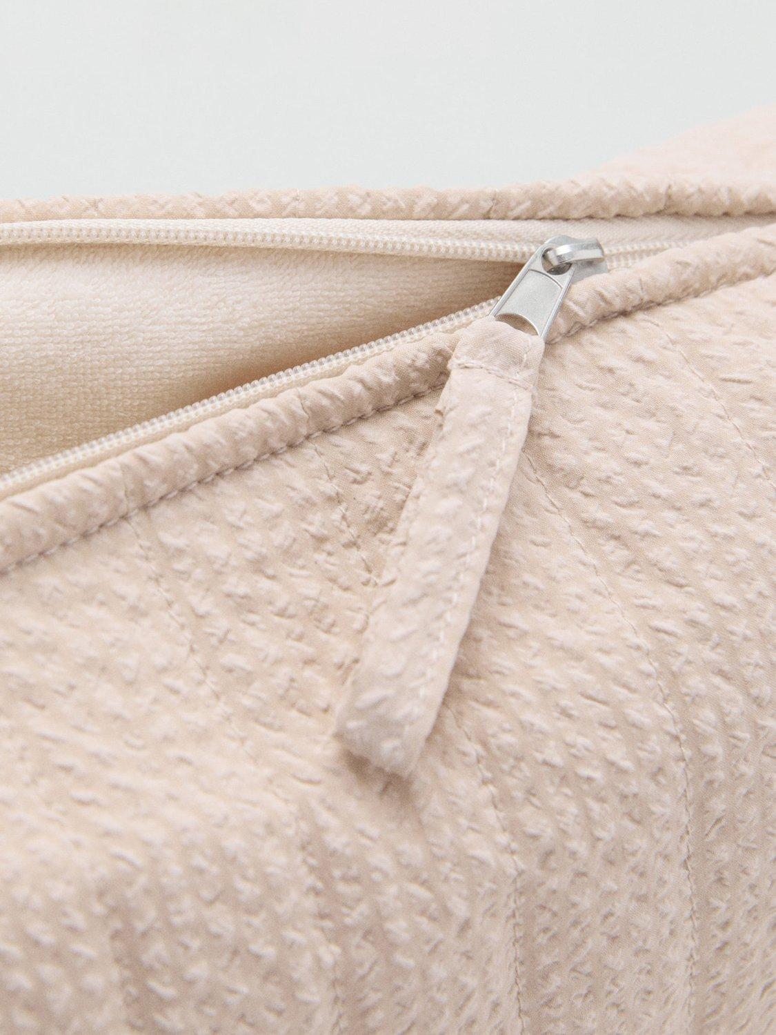 Product image 4 of 4, which shows Mango Cuadro Textured Wash Bag, Brown