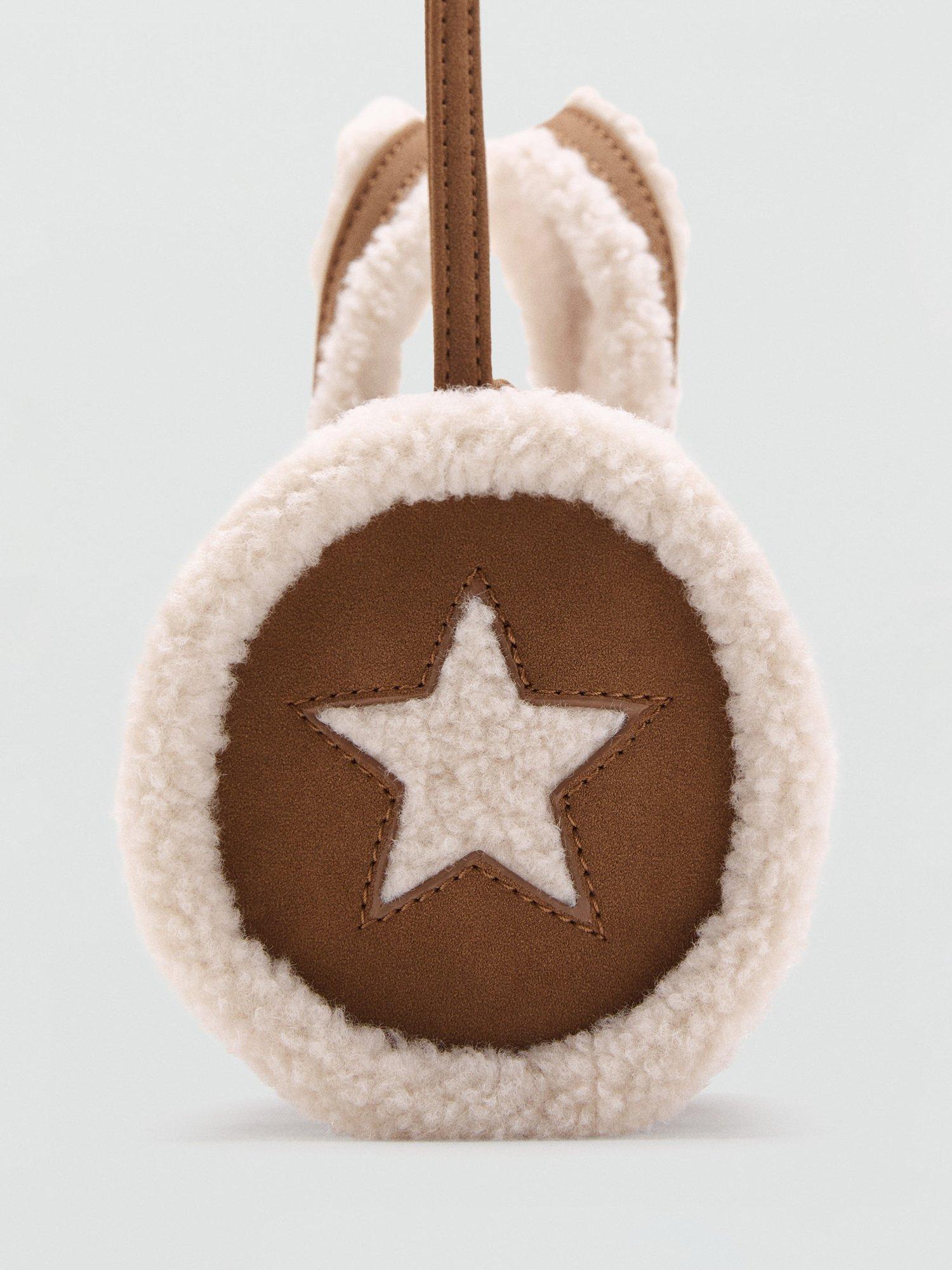 Product image 3 of 4, which shows Mango Faz Faux Shearling Crossbody Bag, Medium Brown